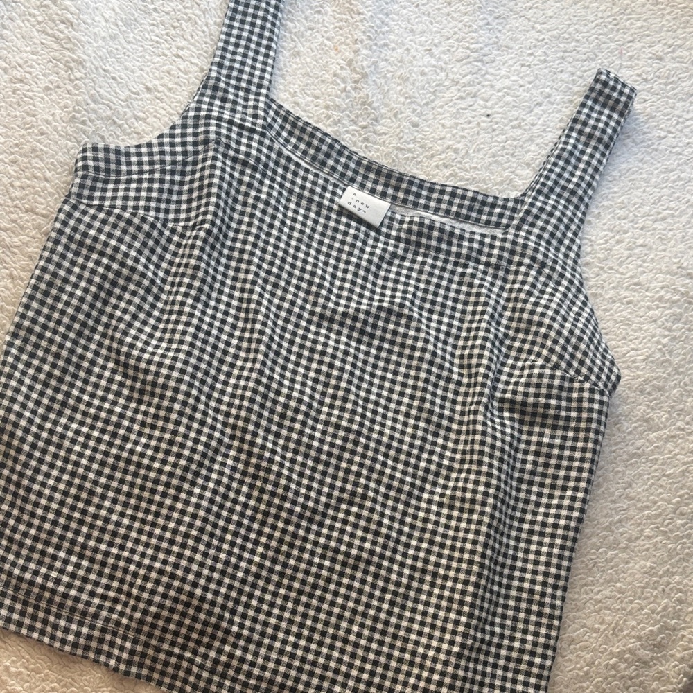 a new day Black and White Checkered Blouse